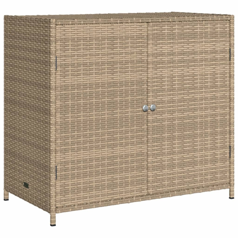 Armoire de rangement de jardin beige 83x45x76 cm résine tressée