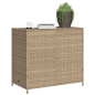 Armoire de rangement de jardin beige 83x45x76 cm résine tressée