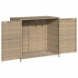 Armoire de rangement de jardin beige 83x45x76 cm résine tressée