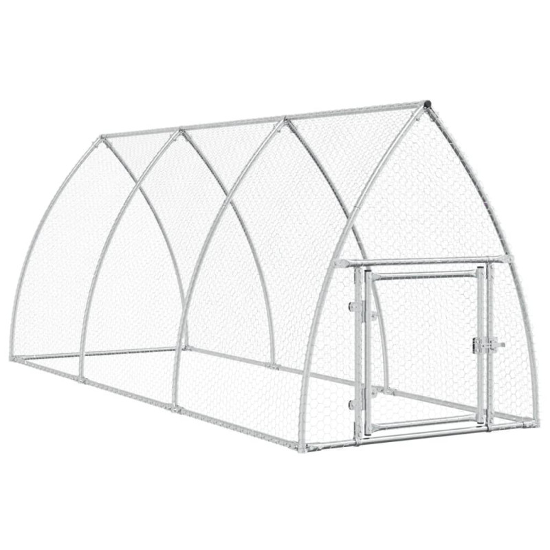 Cage pour poules argenté 300x105x120 cm acier galvanisé