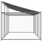 Cage pour chien avec toit et porte gris 6x2x2 m acier galvanisé