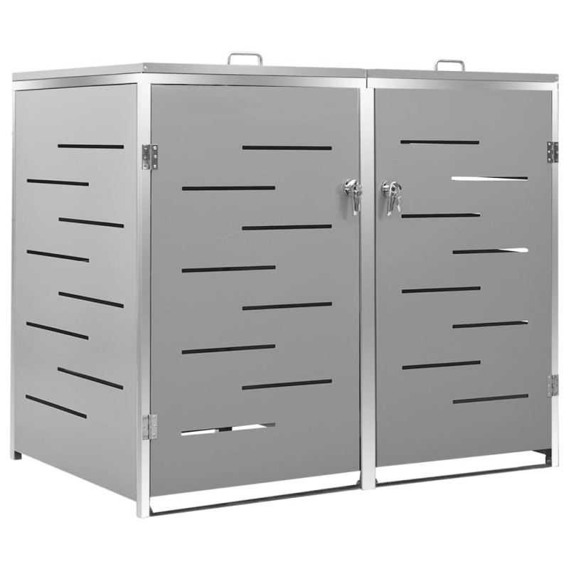 Abri pour deux poubelles 138x77,5x112,5 cm Inox