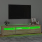 Meuble TV avec lumières LED Chêne sonoma 195x35x40 cm