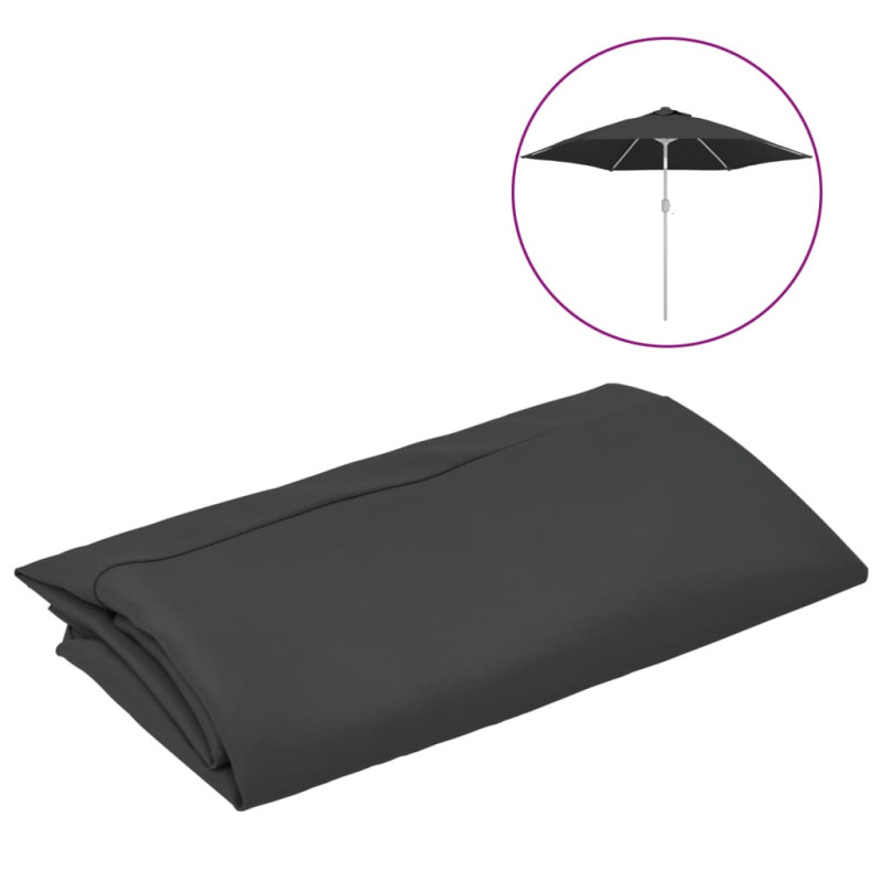 Tissu de remplacement pour parasol d extérieur Anthracite 300cm