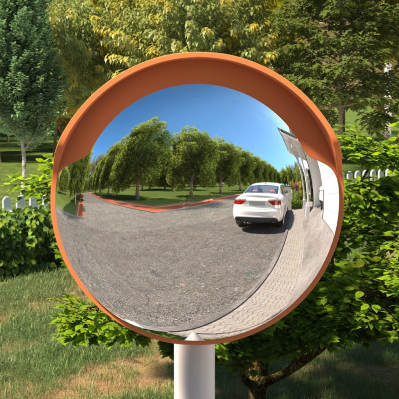 Miroir de traffic convexe extérieur Orange Ø30 cm Polycarbonate