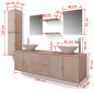 Meuble de salle de bain 11 pcs avec lavabo et robinet Beige