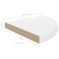 Étagères d angle flottantes 2pcs blanc brillant 35x35x3,8cm MDF