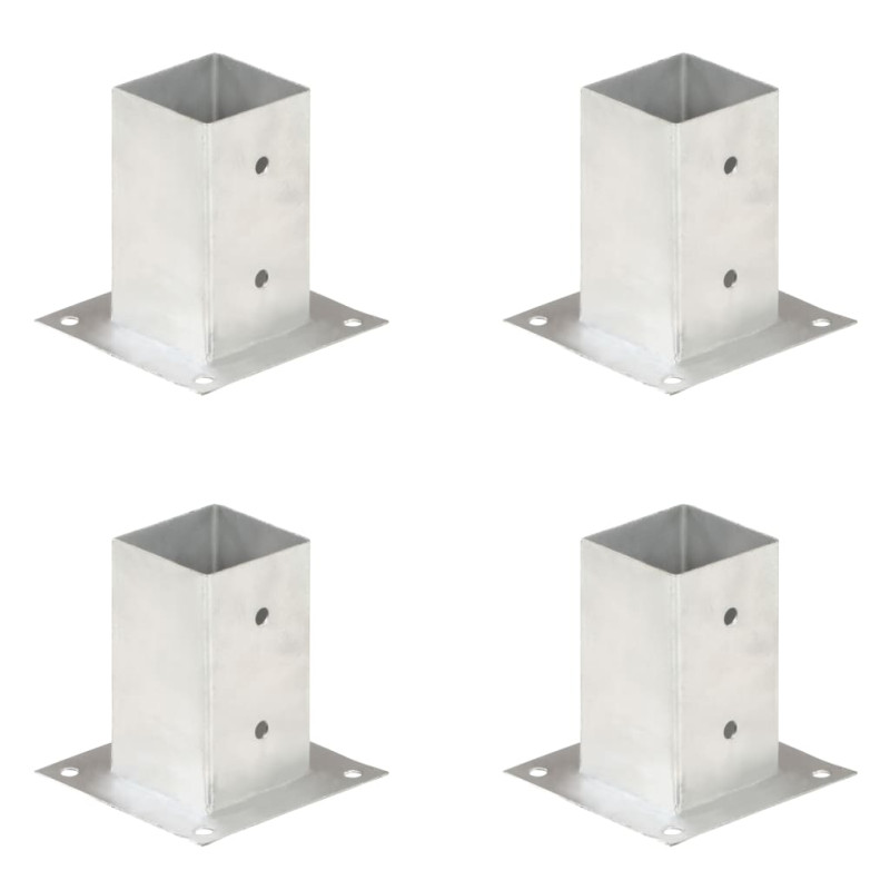 Ancres de poteau 4 pcs Métal galvanisé 81 mm