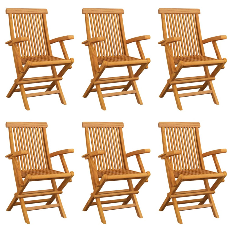 Chaises pliables de jardin lot de 6 Bois de teck solide