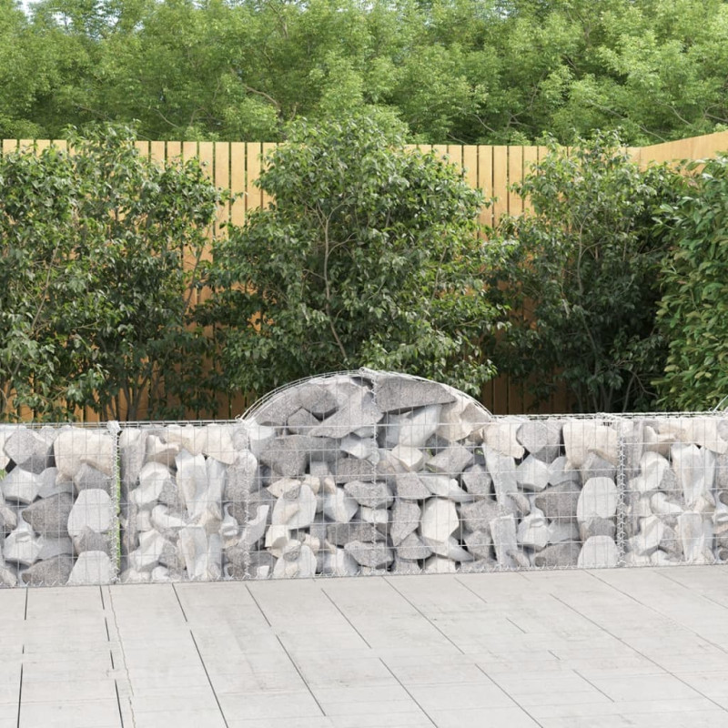 Panier de gabions arqué 200x30x60 80 cm Fer galvanisé