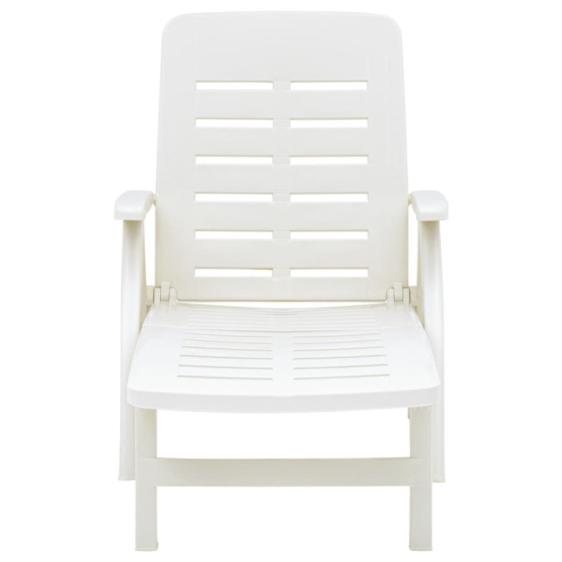 Chaise longue pliable Plastique Blanc