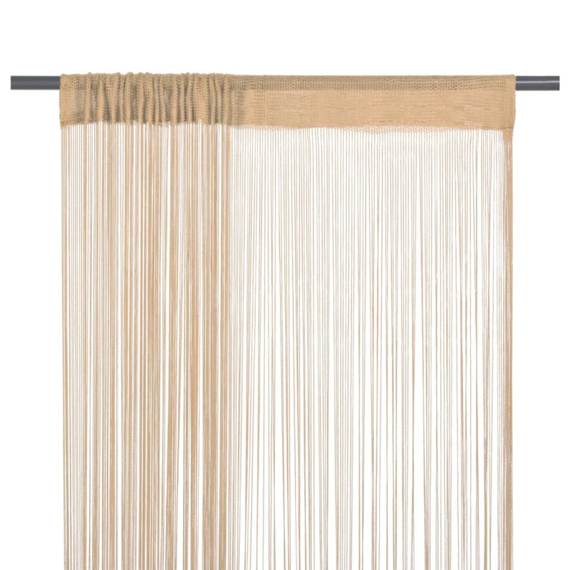 Rideau en fils 2 pcs 140 x 250 cm Beige