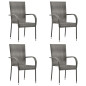 Chaises empilables d extérieur lot de 4 Gris Résine tressée