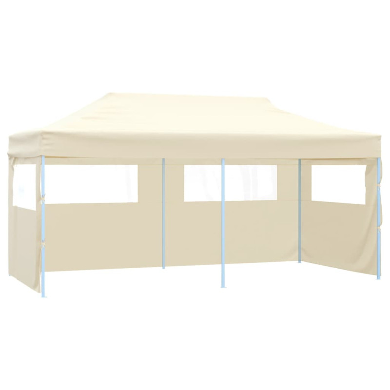 Tente de réception pliable crème 3 x 6 m