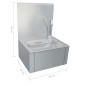 Lavabo de lavage avec robinet et distributeur de savon Inox