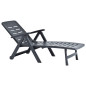 Chaise longue pliable Plastique Anthracite