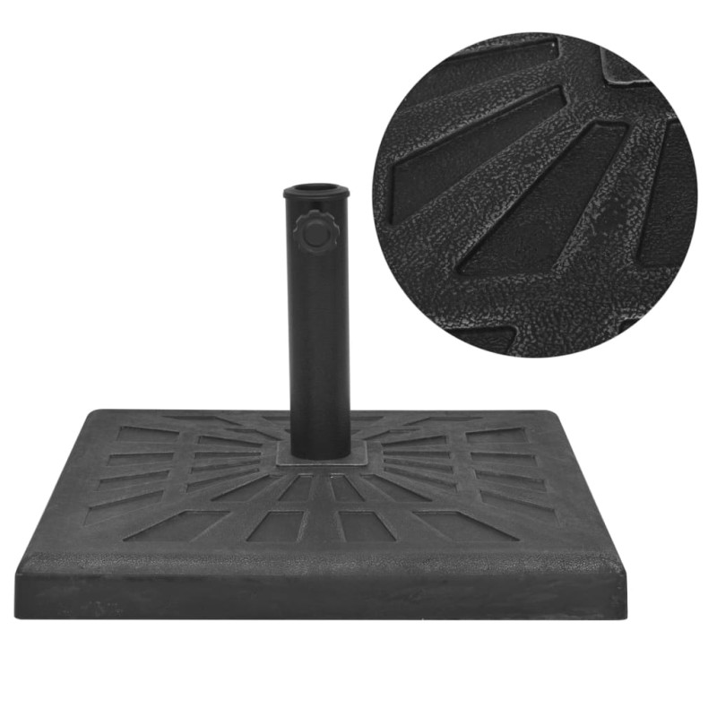 Base carrée de parasol Résine Noir 12 kg