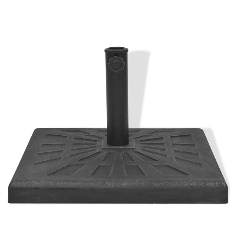 Base carrée de parasol Résine Noir 12 kg