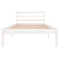 Cadre de lit sans matelas bois de pin massif 90x200 cm blanc