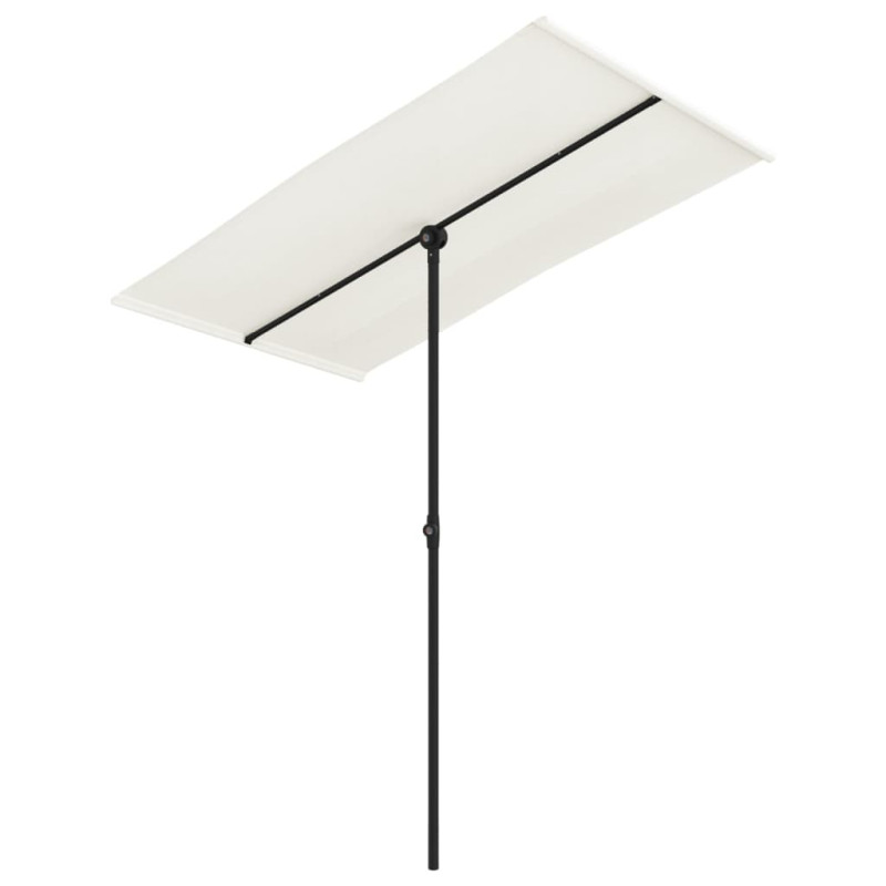 Parasol de jardin avec mât en aluminium 180x110 cm blanc sable