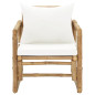 Chaises de jardin lot de 2 avec coussins et oreillers Bambou