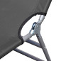 Chaise longue pliable avec dossier réglable Gris