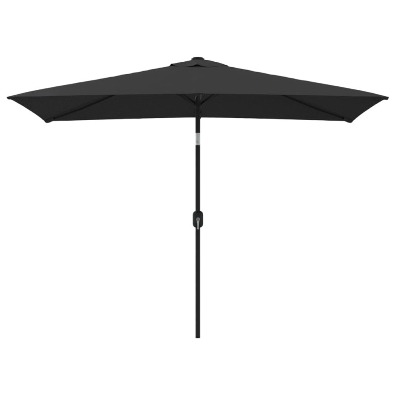 Parasol d extérieur avec mât en métal 300x200 cm Noir