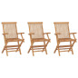 Chaises de jardin pliables lot de 3 Bois de teck massif