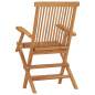 Chaises de jardin pliables lot de 3 Bois de teck massif