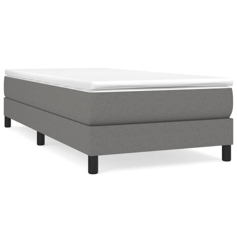 Cadre de lit sans matelas gris foncé 80x200 cm tissu