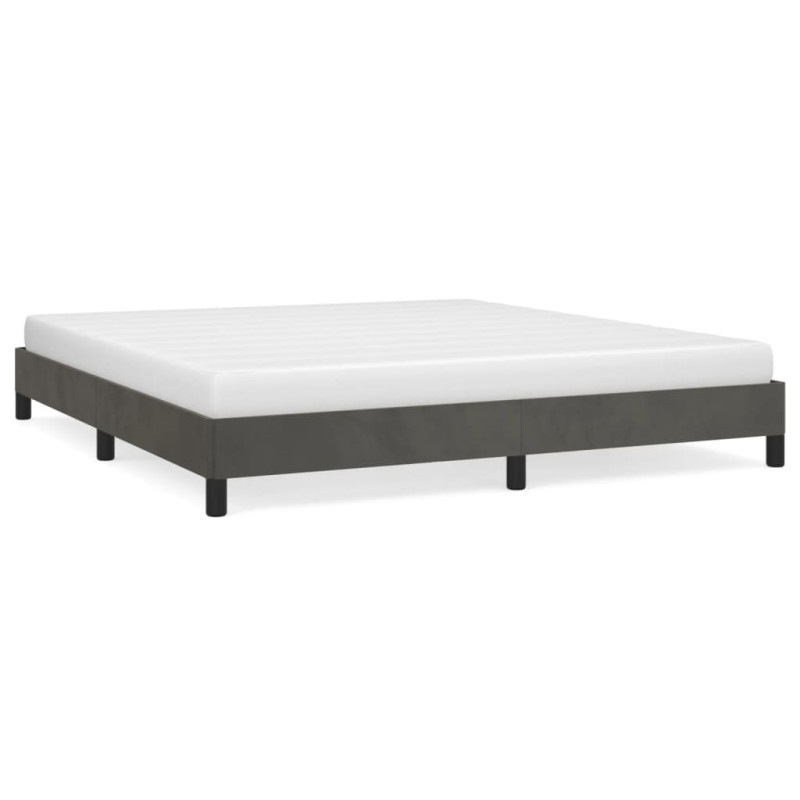 Cadre de lit sans matelas gris foncé 180x200 cm velours