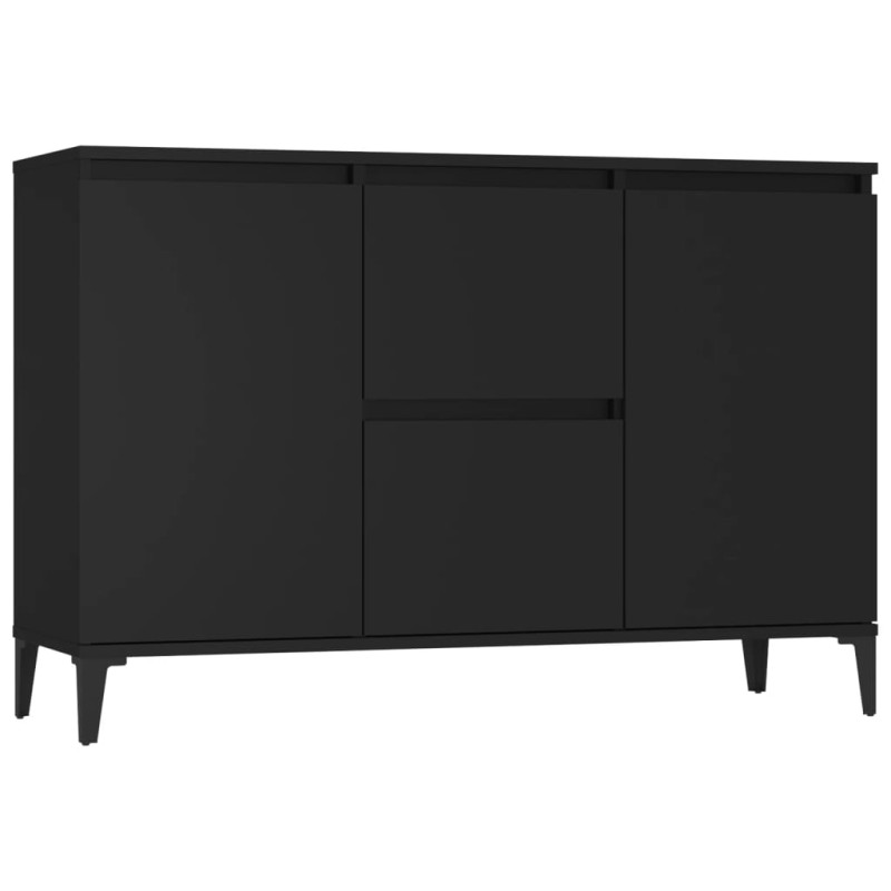 Buffet noir 104x35x70 cm bois d’ingénierie