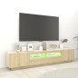 Meuble TV avec lumières LED Chêne sonoma 200x35x40 cm