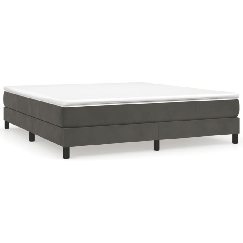 Cadre de lit sans matelas gris foncé 180x200 cm velours