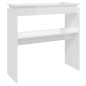 Table console blanc brillant 80x30x80 cm bois d ingénierie