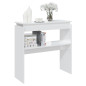 Table console blanc brillant 80x30x80 cm bois d ingénierie