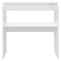 Table console blanc brillant 80x30x80 cm bois d ingénierie