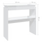 Table console blanc brillant 80x30x80 cm bois d ingénierie