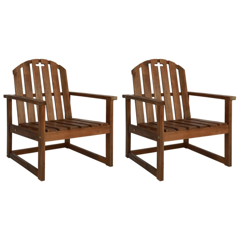 Chaises de jardin lot de 2 Bois d acacia solide