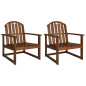 Chaises de jardin lot de 2 Bois d acacia solide