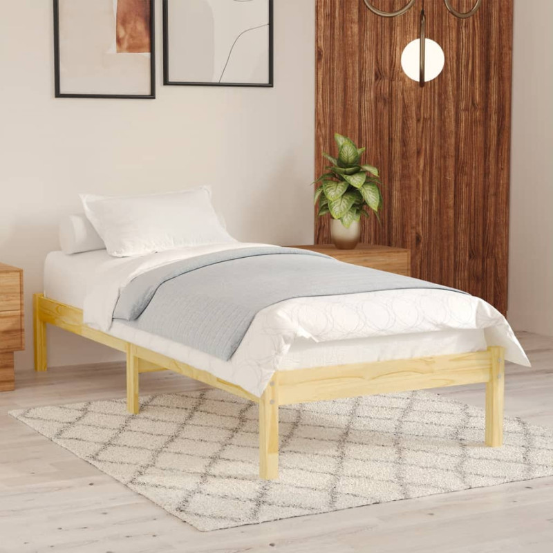 Cadre de lit sans matelas bois massif 90x200 cm