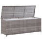 Boîte de rangement de jardin gris 150x50x60 cm résine tressée