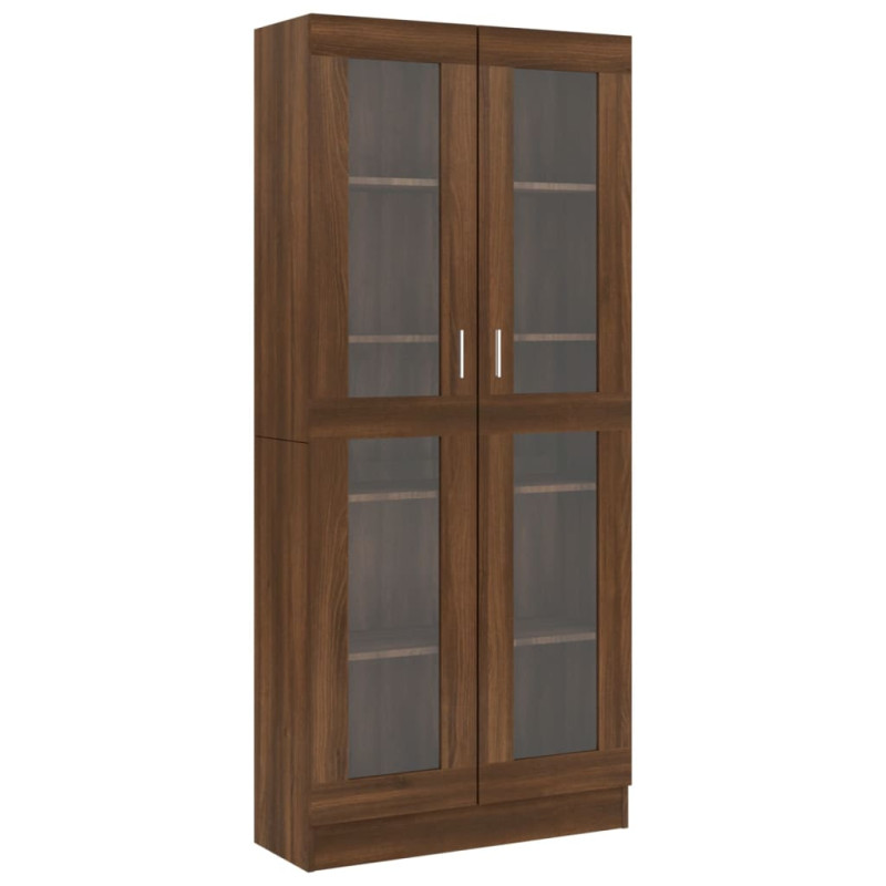 Armoire à vitrine Chêne brun 82,5x30,5x185,5cm Bois ingénierie