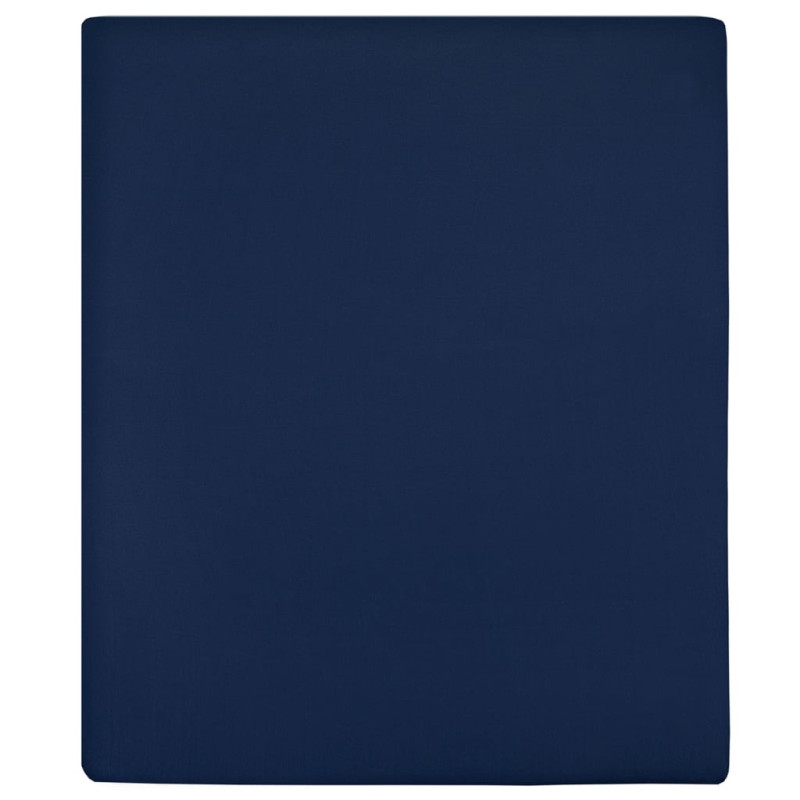 Drap housse Jersey Bleu marine 140x200 cm Coton