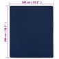 Drap housse Jersey Bleu marine 140x200 cm Coton