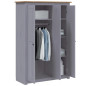 Garde robe 3 portes Gris 118x50x171,5 cm Pin Assortiment Panama