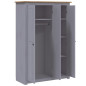 Garde robe 3 portes Gris 118x50x171,5 cm Pin Assortiment Panama