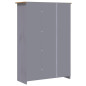 Garde robe 3 portes Gris 118x50x171,5 cm Pin Assortiment Panama