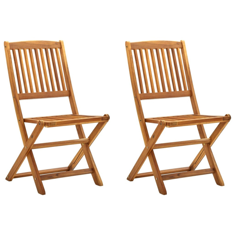 Chaises pliables d extérieur lot de 2 Bois d acacia solide