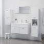 Armoire de salle de bain Blanc brillant Bois d’ingénierie